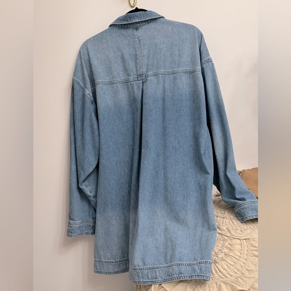 Free People Sz XL Nuray Denim Shirtdress - Picture 6 of 8